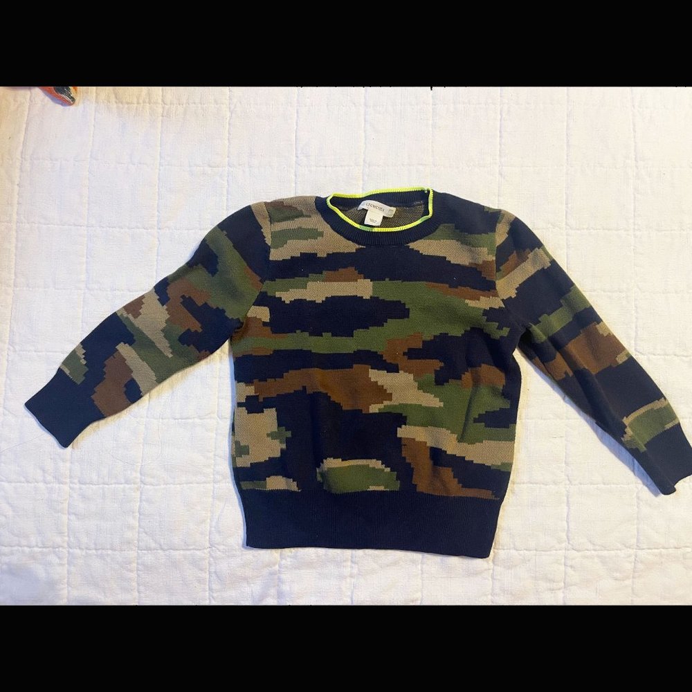 JCrew BOYS' CREWNECK SWEATER IN CAMO